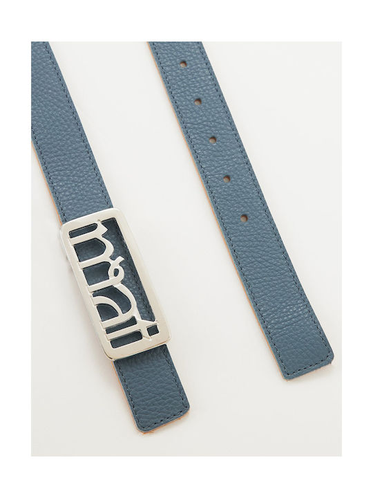 Leather Women's Belt Blue