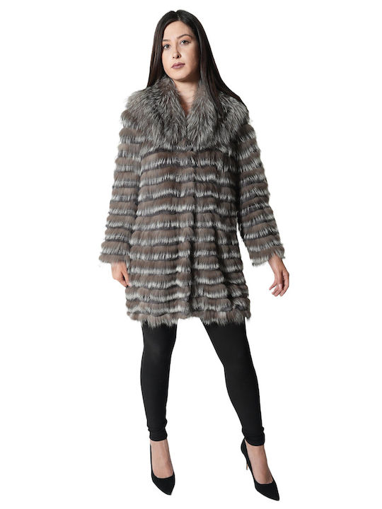 FORTUNE WOMEN'S FOX FUR REX GREY