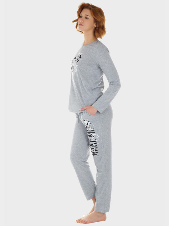 Vienetta Secret Winter Damen Pyjama-Set Grey