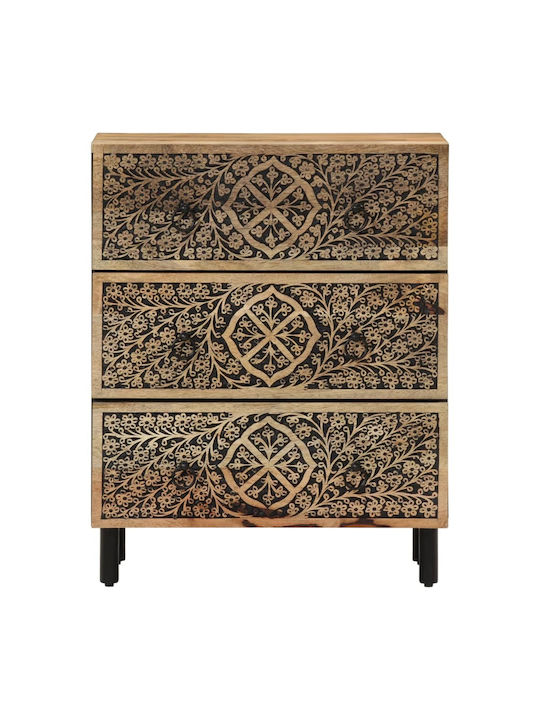 Cabinet Storage Made of Metal & Wood with 3 Drawers L60xW33xH75cm