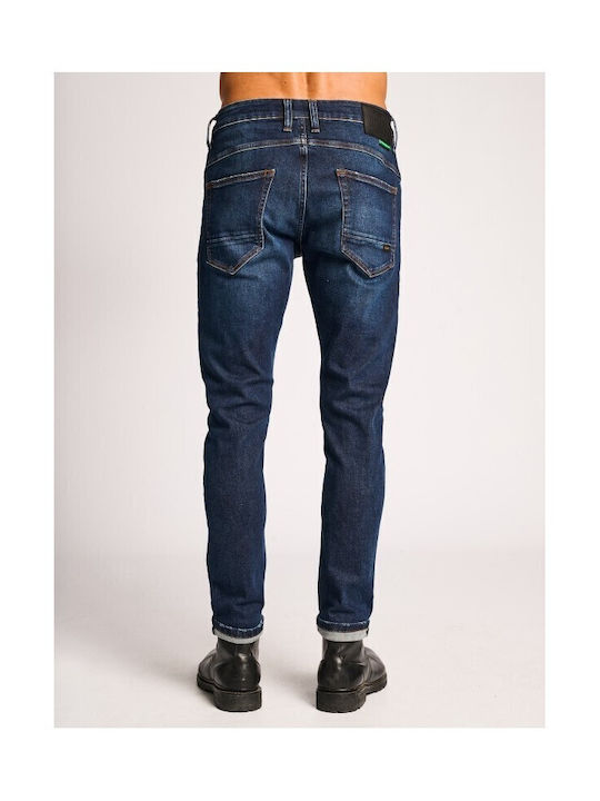 Flexy Herren Jeanshosen Elastisches Schlank Fit Blau