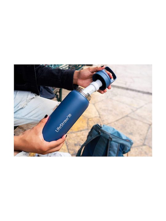 Lifestraw Water Bottle Stainless Steel with Filter 650ml Blue