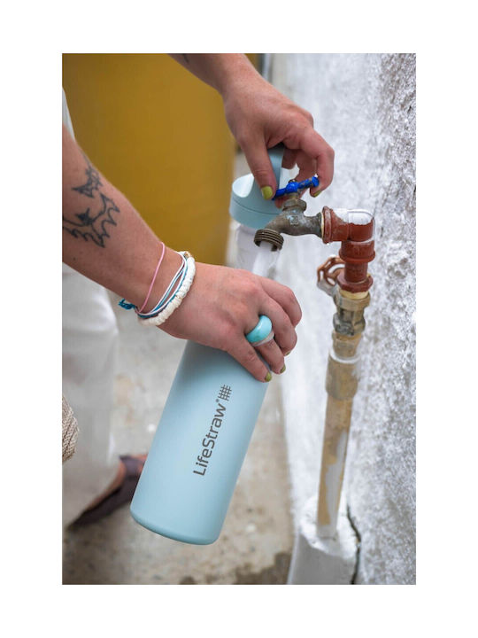 Lifestraw Wasserflasche Rostfreier Stahl mit Filter 530ml Grün