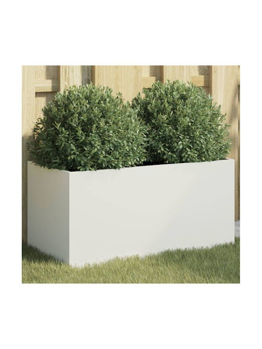 vidaXL Ζαρντινιέρα Μεταλλική Λευκή 62x29x30εκ.