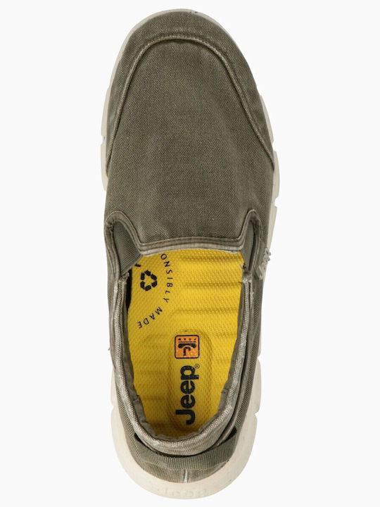 Material Slip-on-uri pentru bărbați Verzi