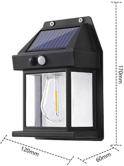 Redled Επιτοίχιο Ηλιακό Φωτιστικό 5W 300lm Θερμό Λευκό 3000K με Αισθητήρα Κίνησης 12x17x6εκ.