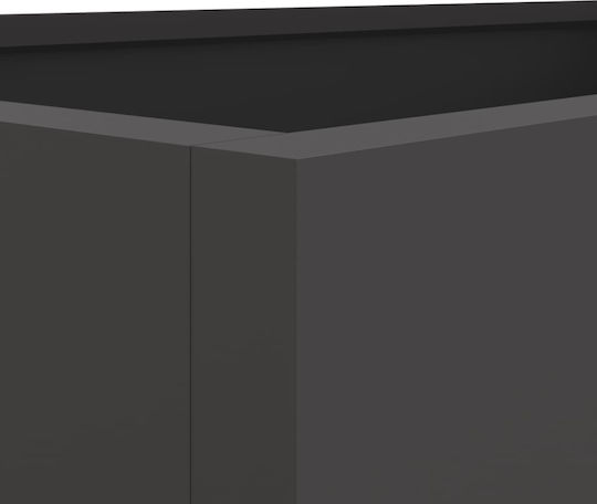 vidaXL Кутия за саксии Пластмаса Черно 62x29x30см.