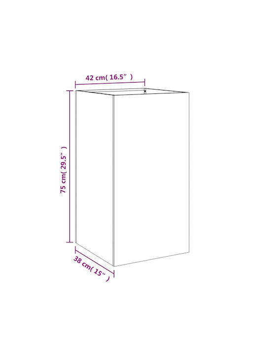 vidaXL Planter Box Metallic Silver 42x75x38cm.