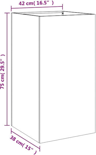 vidaXL Blumenkasten Metallisch Silver 42x75x38cm.