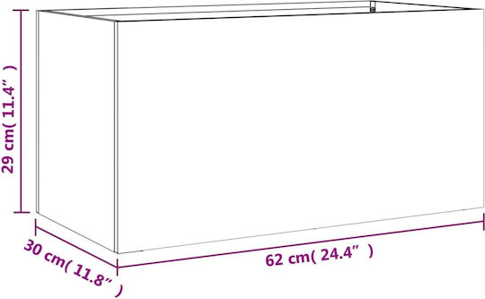 vidaXL Кутия за саксии Пластмаса Черно 62x29x30см.