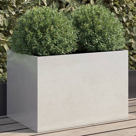 vidaXL Argintiu Planter Box Metal Silver 62x39x40cm.