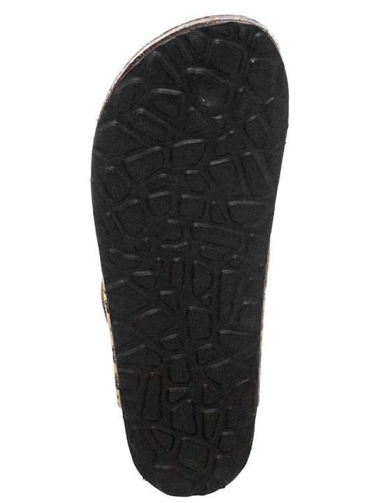 Leder Flache Sandalen für Damen in Braun Farbe