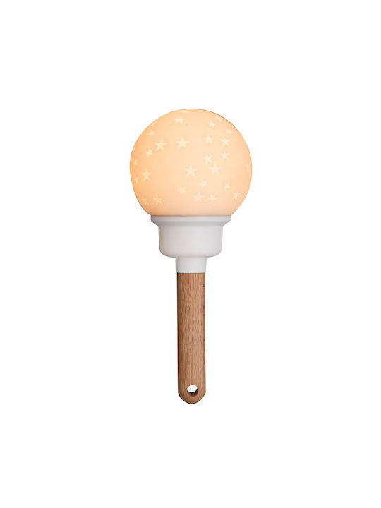 LED Kinderprojektorlampe mit Musterprojektion Weiß 10x10x21εκ.