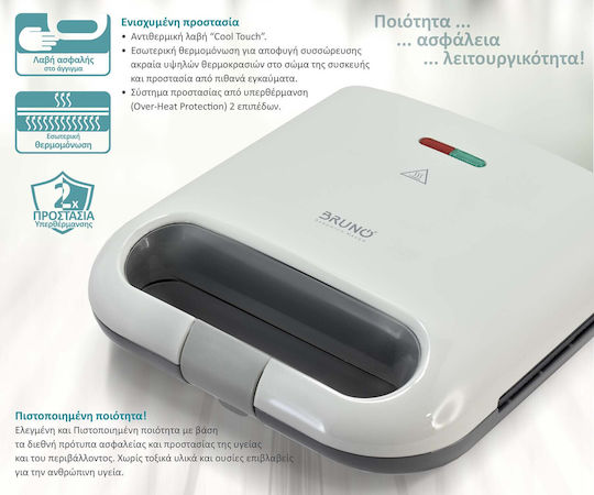 Bruno Sandwichmaker für for 2 Sandwiches Sandwiches 800W Weiß