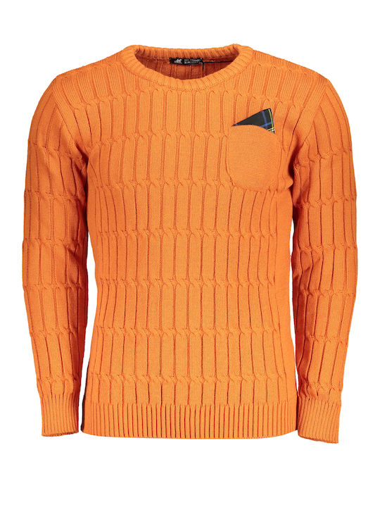 U.S.Grand Polo Club Herren Pullover Rollkragen Orange