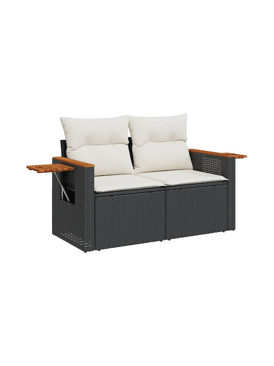 Corner Sofa Outdoor Rattan with Chest and Pillows 55x55x37cm