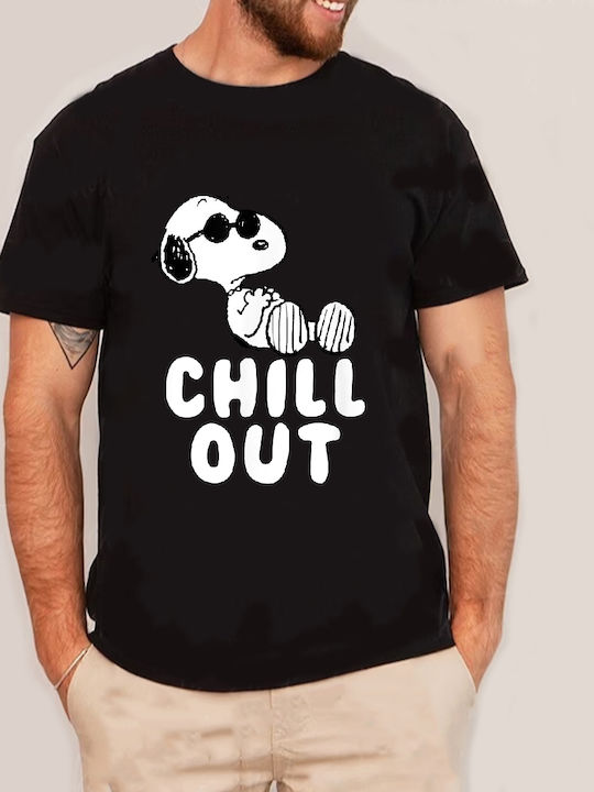 Fruit of the Loom Snoopy Chill Out Original T-shirt Black Cotton