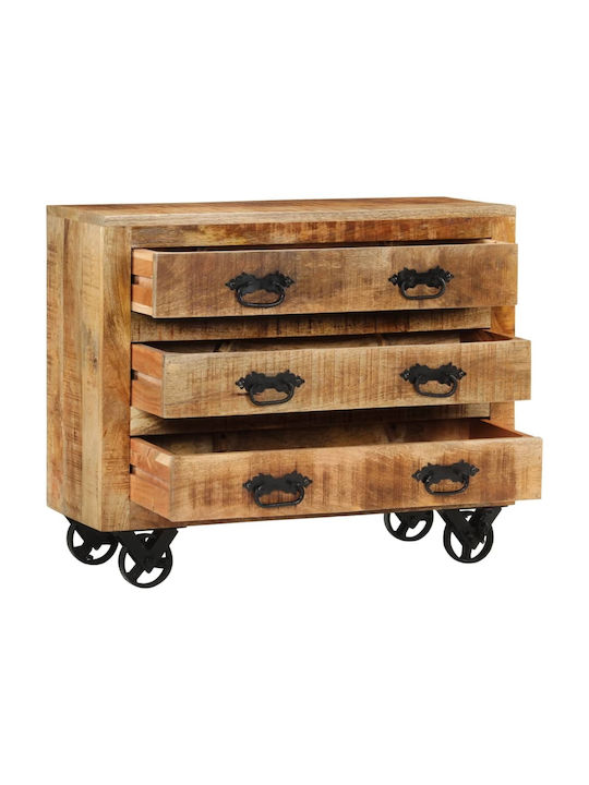 Sideboard made of Solid Wood with Drawers Brown 80x30x65cm