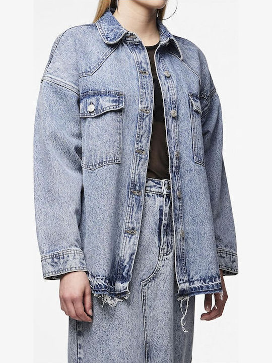 Damen Blau Overshirt