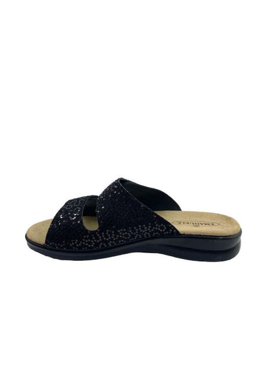 Lazar & Luca 8038 Women's Flat Sandals Flatforms in Black Color