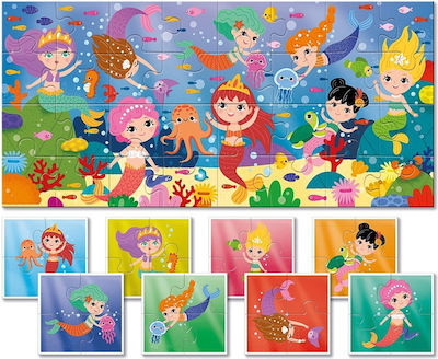 Puzzle pentru copii: Puzzle cu două fețe - Sirene (8x4buc/32buc) - Ludattica