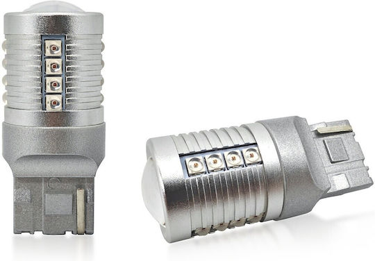 Lămpi Autoturismului W21W / W3x16d Canbus LED Roșu 12V / 24V 1buc