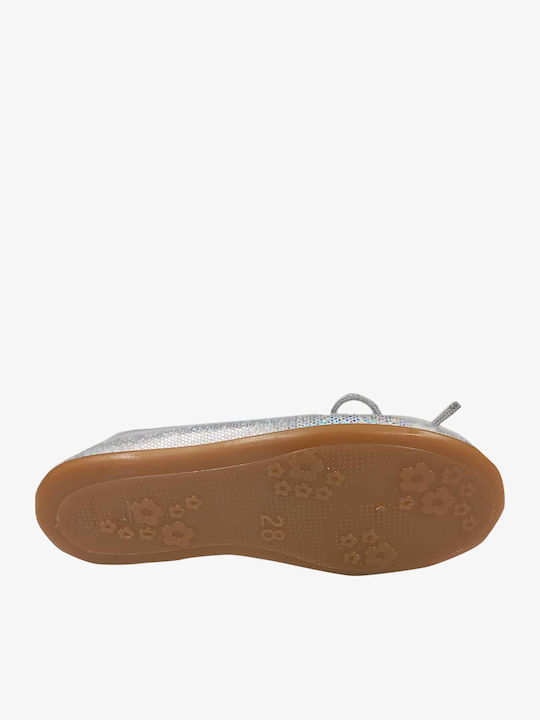 Kids Leather Ballerinas Silver