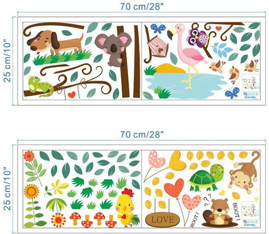 Autocolant Decorativ pentru Copii Perete 103x74buc