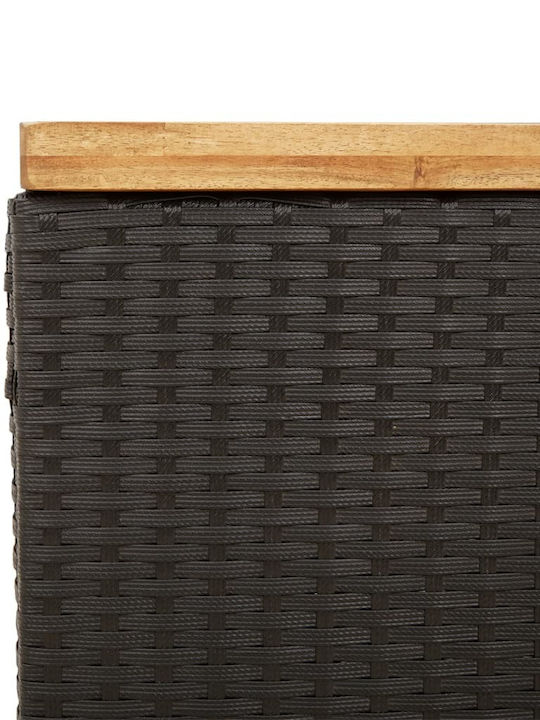 vidaXL Außenlagerbox Rattan Schwarz L110xB55xH63cm