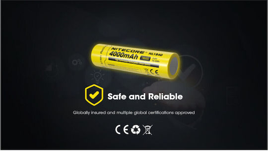 NiteCore Επαναφορτιζόμενη Μπαταρία 18650 4000mAh 3.6V 1τμχ