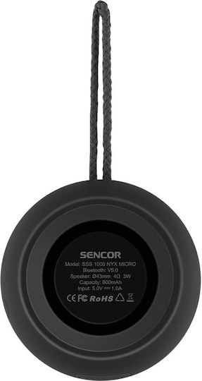 Sencor SSS 1000 NYX Ηχείο Bluetooth 3W με Διάρκεια Μπαταρίας έως 13 ώρες Μαύρο