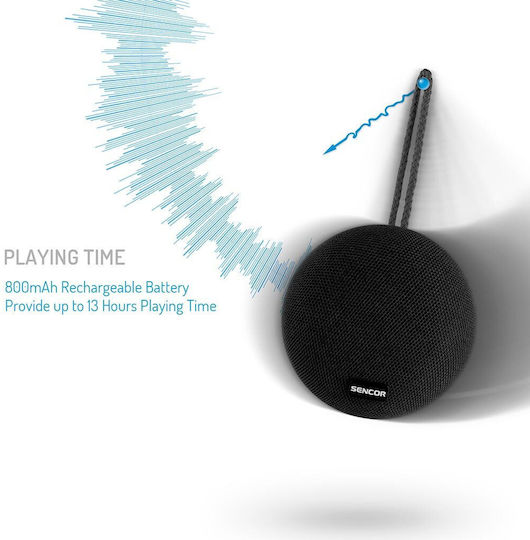 Sencor SSS 1000 NYX Ηχείο Bluetooth 3W με Διάρκεια Μπαταρίας έως 13 ώρες Μαύρο
