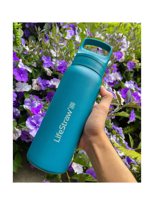 Lifestraw Wasserflasche Rostfreier Stahl mit Filter 650ml Gray