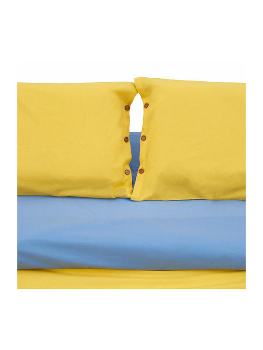 Heinner Sheet Set with 2 Pillowcases Double 200x220cm. Yellow/blue 3pcs