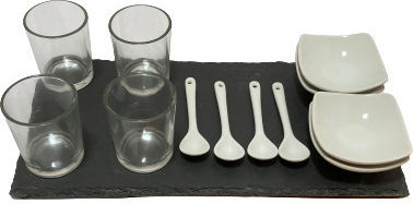 Excellent Houseware Platou pentru aperitive din Porțelan Albă L30xl15cm 1buc