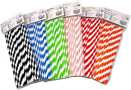 Straws Paper Multicolored 25pcs