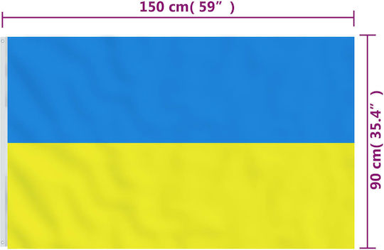 Steagul Ucrainei Poliester cu Mâner lung 150x90cm