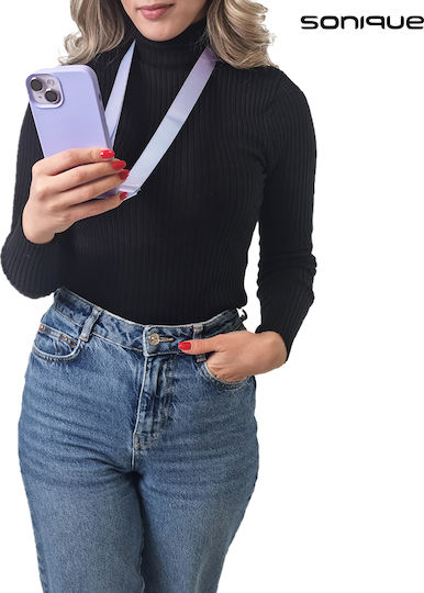 Sonique Strap Back Cover Silicone 0.5mm with Strap Lilac (Poco M5)