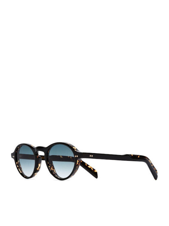 Unisex Sunglasses with Brown Tartaruga Plastic Frame and Blue Gradient Lens