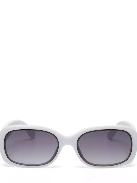 Okkia Women's Sunglasses with White Plastic Frame and Gray Lens OK028OW