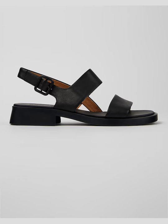 Camper Leather Women's Sandals with Ankle Strap Black