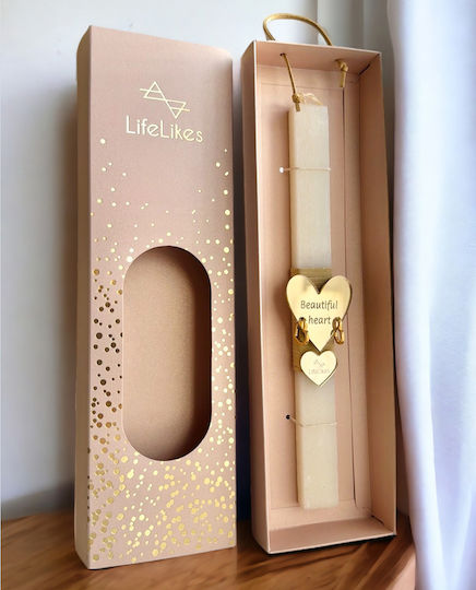 Easter Candle Round with Box Gold