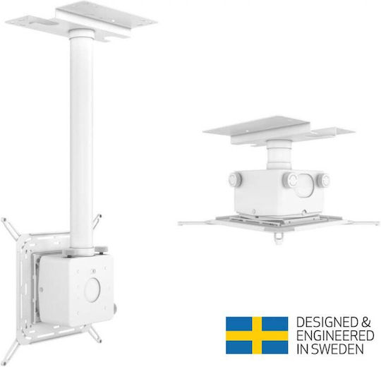 Multibrackets Βάση Projector Οροφής Mount με Μέγιστο Φορτίο 40kg Λευκή