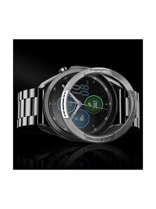 Spigen Chrono Shield Silver Aluminium Case For Samsung Galaxy Watch 3 45mm Black Spigen Chrono Shield Silver Aluminium Case For Samsung Galaxy Watch 3 45mm Black