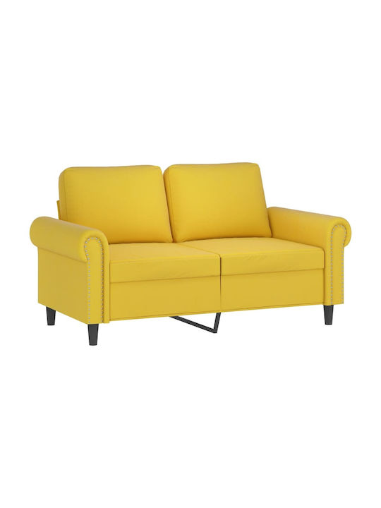 Living Room Furniture Set 2-Seater & 2-Seater & Stool Yellow