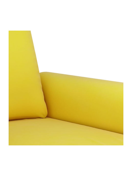 Living Room Furniture Set 2-Seater & 2-Seater & Stool Yellow