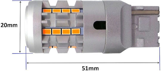 Λάμπα Αυτοκινήτου W21W / W3x16d LED Πορτοκαλί 12V 1τμχ