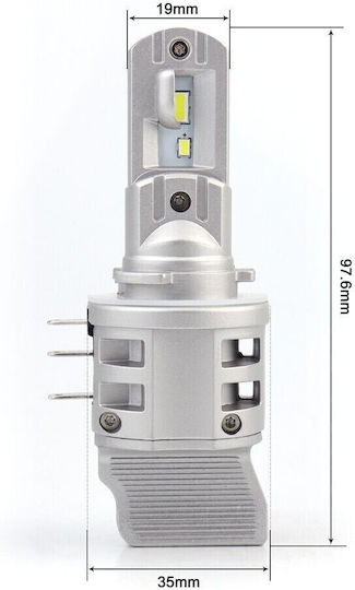 Λάμπες Αυτοκινήτου H15 / DRL Canbus LED 5000K Ψυχρό Λευκό 6V / 12V / 24V 50W 2τμχ