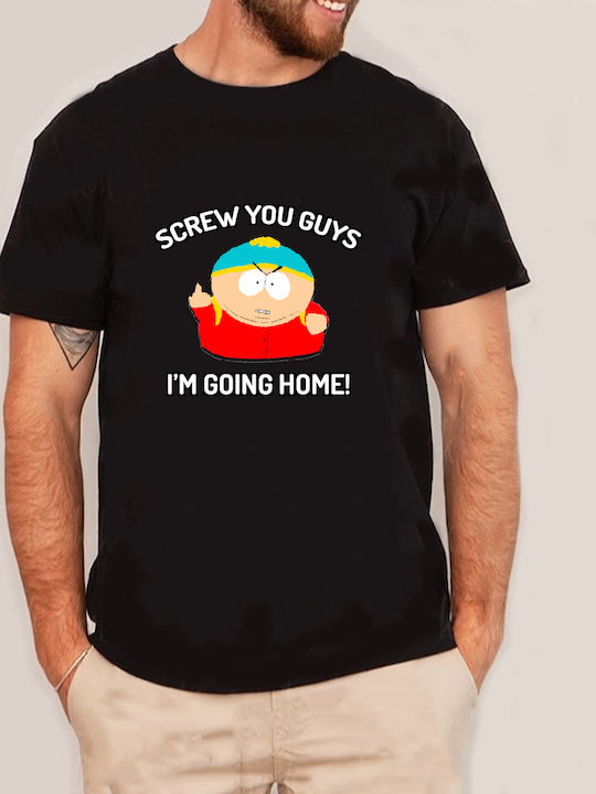 Negru Tshirt South Park Screw You Guys Original Fruit Of The Loom 100% bumbac No1
