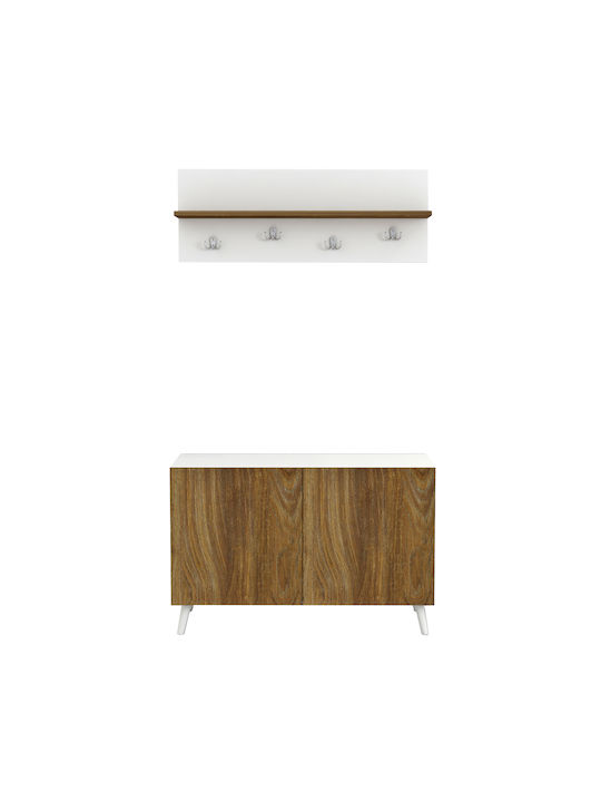 Delphine Entry Furniture with Hanger & Shoe Rack Black 80x31.3x41cm